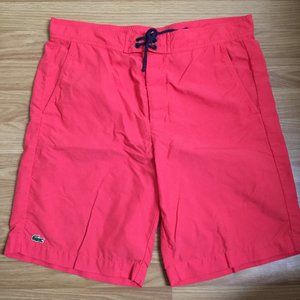 NWOT Lacoste Swim Trunks Shorts Men's Size Medium Red